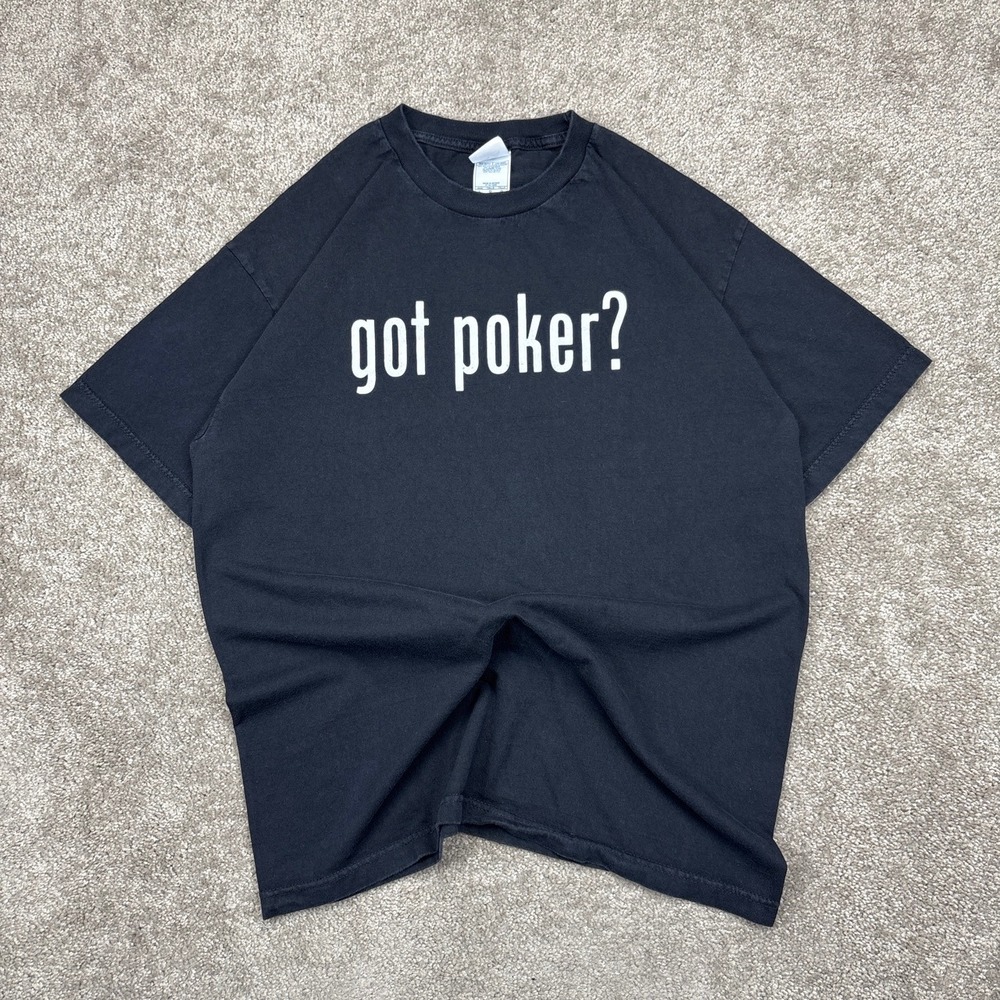 Vintage Y2K Got Poker? Stackies T Shirt Large